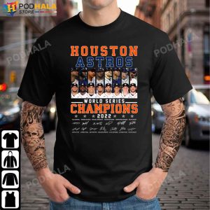 Astros World Series Shirt Signatures Champions Trophy Houston