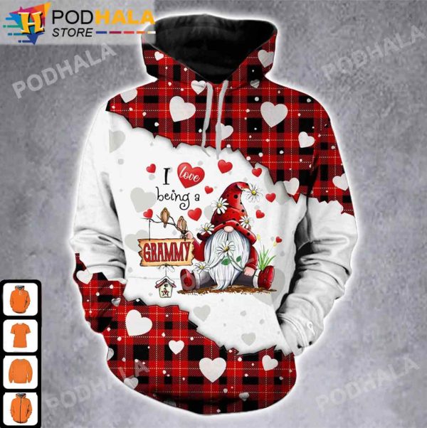 I Love Being A Grammy Gnomes AOP 3D Hoodie, Funny Xmas Gifts