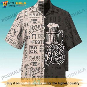 It?s Beer O?clock Beer Hawaiian Shirt, Gifts For Beer Drinkers