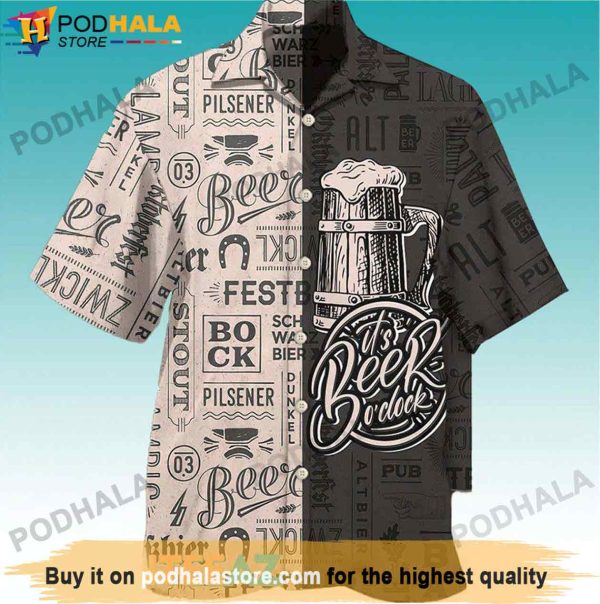 It’s Beer O’clock Beer Hawaiian Shirt, Gifts For Beer Drinkers