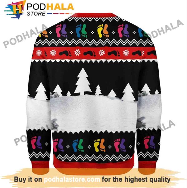 LGBT Unicorn Pool Bigfoot Christmas Sweater, Funny Bigfoot Gifts