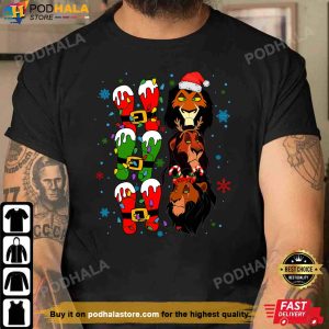 Lion King Ho Ho Ho Christmas Light Funny Christmas Tee