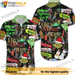 Merry Christmas Grinch Hawaiian Shirt, Grinch Christmas Gifts