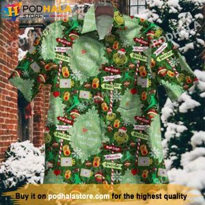 Merry Christmas Santa Grinch Hawaiian Shirt, Grinch Christmas Gifts