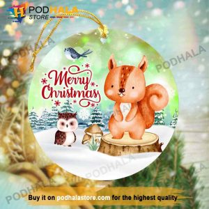 Merry Christmas Squirrel Family Christmas Ornaments, Family Tree Ornaments
