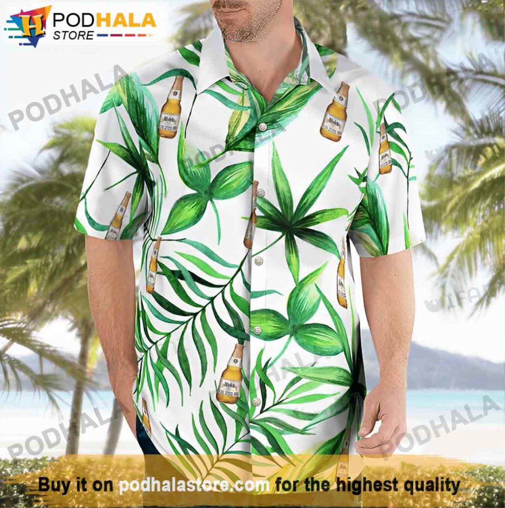 Modelo Palm Leaves Beer Lover Gifts Hawaiian Shirt