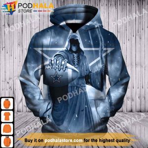 Dallas Cowboys New Skull Neon 3D Hoodie All Over Print Dallas Cowboys NFL  Gifts - T-shirts Low Price