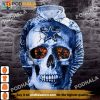 NFL Neon Blue Skull Dallas Cowboys 3D Hoodie, Gifts For Cowboys Fans