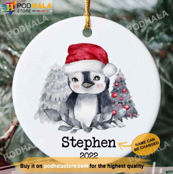 Personalized Family Ornaments Santa Claus Penguin Family Name Ornaments