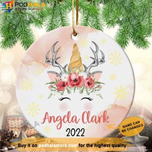 Personalized Family Ornaments Unicorn Christmas Ornament