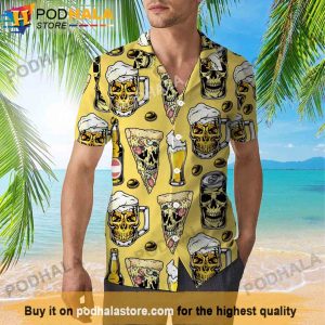 Pizza & Glasses Beer Hawaiian Shirt, Gifts For Beer Drinkers