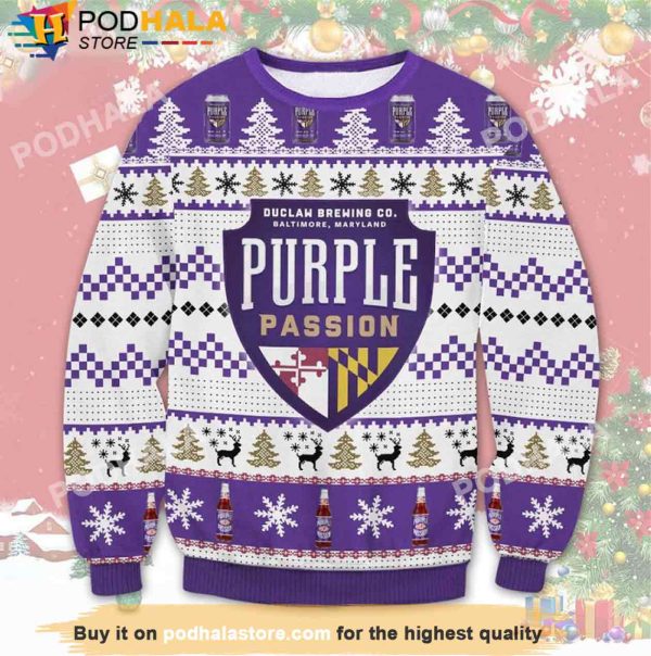 Purple Passion Beer Christmas Sweater, Gifts For Beer Drinkers
