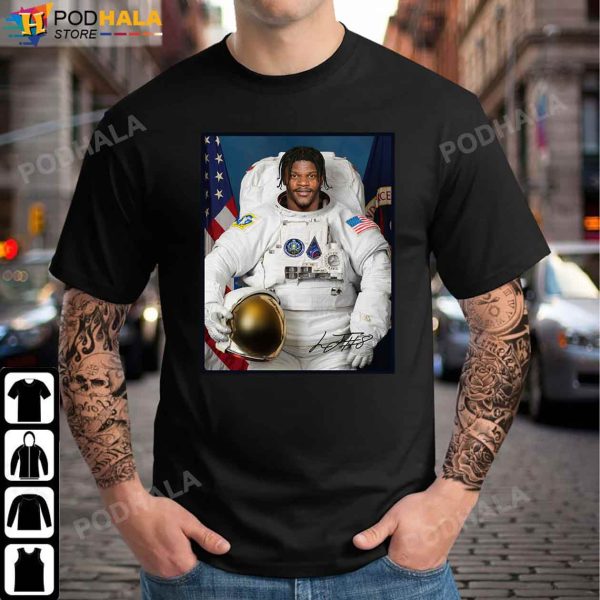 Ravens Lamar Jackson Astronaut Baltimore Ravens Shirt, Ravens Gifts For Fans