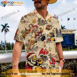 Santa Claus And Beer Christmas Beer Hawaiian Shirt, Best Beer Gifts