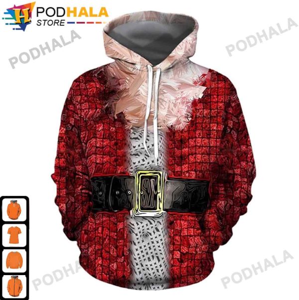Santa Claus Costume Christmas AOP 3D Hoodie, Funny Xmas Gifts
