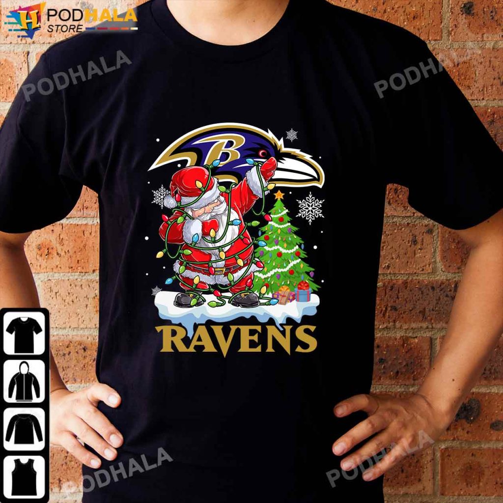 Baltimore Ravens Are Coming To Town Snoopy Christmas T-Shirt - T