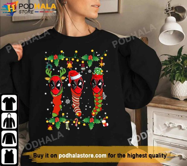 Santa Claus Deadpool Christmas Socks Funny Christmas T-Shirt