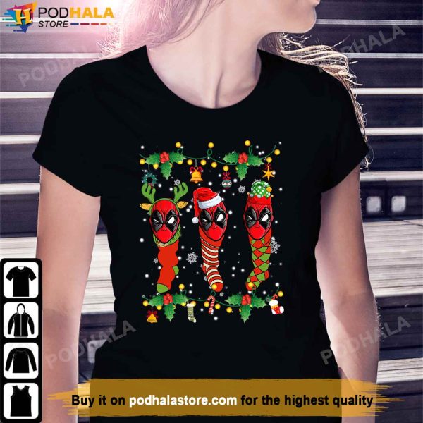 Santa Claus Deadpool Christmas Socks Funny Christmas T-Shirt