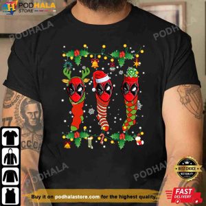 Santa Claus Deadpool Christmas Socks Funny Christmas Tee