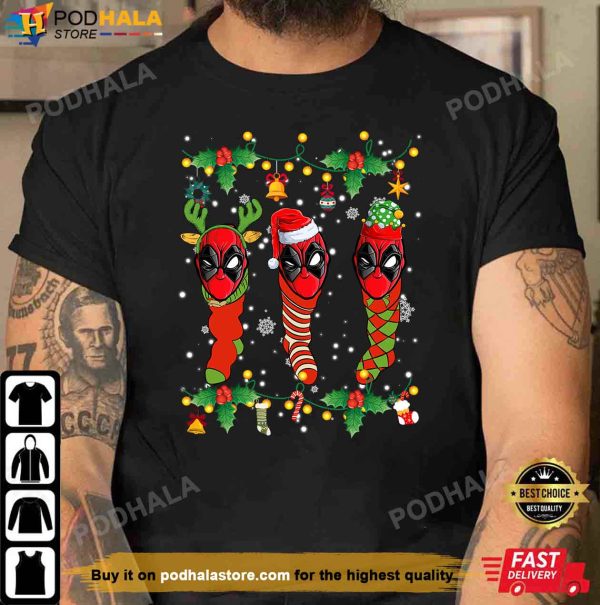 Santa Claus Deadpool Christmas Socks Funny Christmas T-Shirt