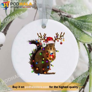 Santa Squirrel Family Christmas Ornaments, Family Tree Ornaments