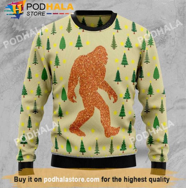 Sasquatch Christmas Tree Bigfoot Christmas Sweater, Funny Bigfoot Gifts