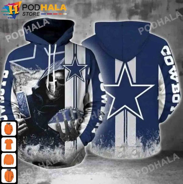 Skull Gifts For Cowboys Fan NFL Dallas Cowboys Christmas Gifts 3D Hoodie