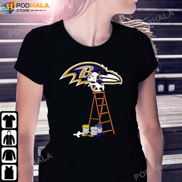 Snoopy Paint Baltimore Ravens Logo NFL Baltimore Ravens Shirt