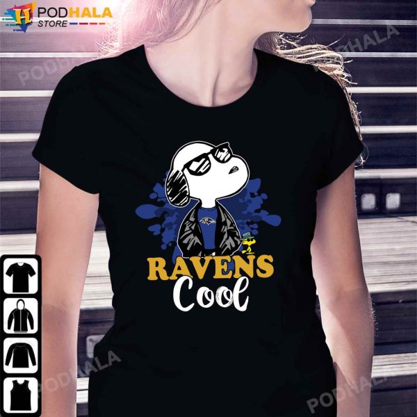 Snoopy & Woodstock fan NFL Baltimore Ravens Shirt, Ravens Gifts