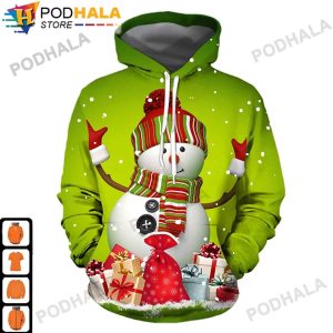 Snowman Costume Christmas AOP 3D Hoodie, Funny Xmas Gifts