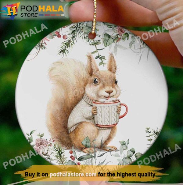 Squirrel Family Christmas Ornaments, Cute Animal Family Tree Ornaments