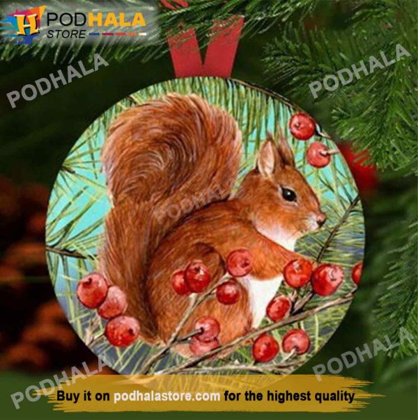 Squirrel Family Christmas Ornaments, Family Tree Ornaments