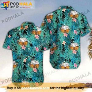 Tropical Beer Pattern Beer Hawaiian Shirt, Gifts For Beer Drinkers