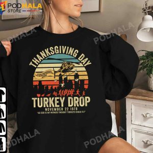 Turkey Drop WKRP Thanksgiving Funny Turkey Thanksgiving Tee