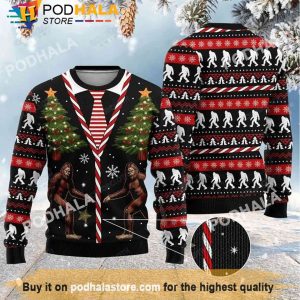 Xmas For Family Bigfoot Christmas Sweater, Funny Bigfoot Gifts
