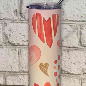 20 Oz Skinny Hearts Tumbler, Valentines Gifts For Friends