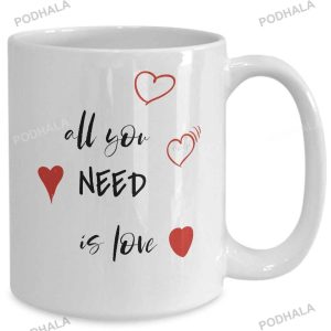 All You Need Is Love Coffee Mug, Gift Ideas For Valentines Day Boyfriend