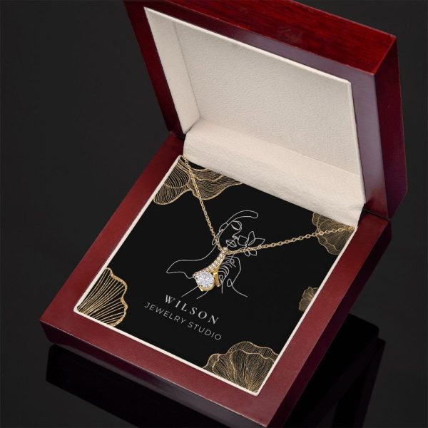 Alluring Beauty Valentines Day Necklace with Card, Best Valentines Day Gifts