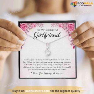 Alluring Necklace With Card, Valentines Day Necklace For Girlfriend