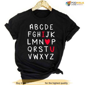 Alphabet Teacher Valentines Day Tshirt Valentines Day Gift For Teacher