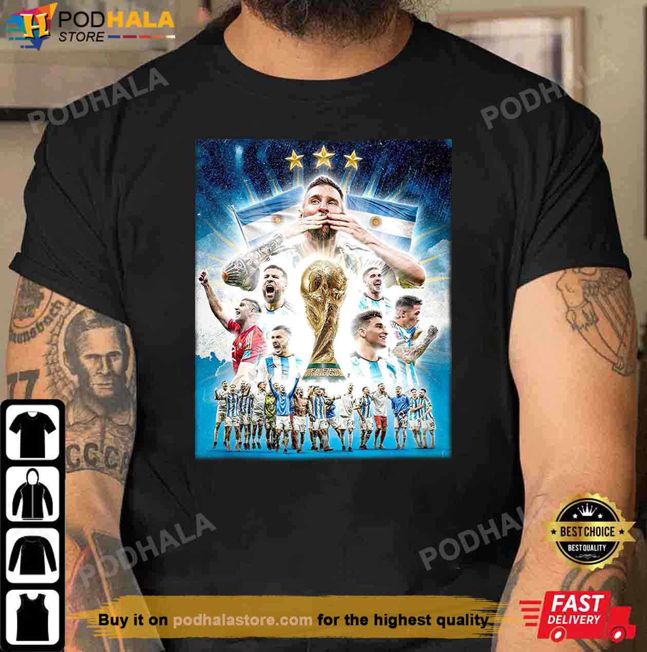 New Adidas Originals 2023 Argentina World Cup Champion Commemorative Fan  Shirt