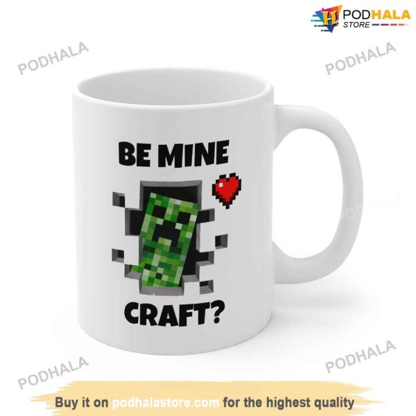 Be Mine Craft Minecraft Game Lovers Gift, Valentines Day Mug For Gamer