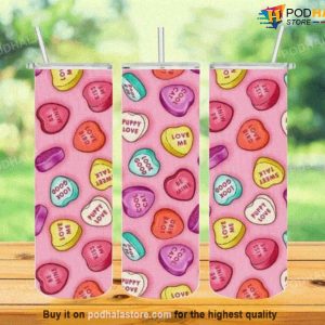 Candy Heart Valentines Day Tumbler, Best Valentines Gifts For Girlfriend