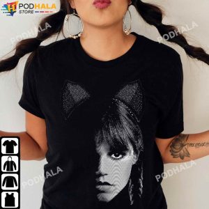 Cat Ears Wednesday Addams Shirt, The Addams Family Movie TV Series T-Shirt
