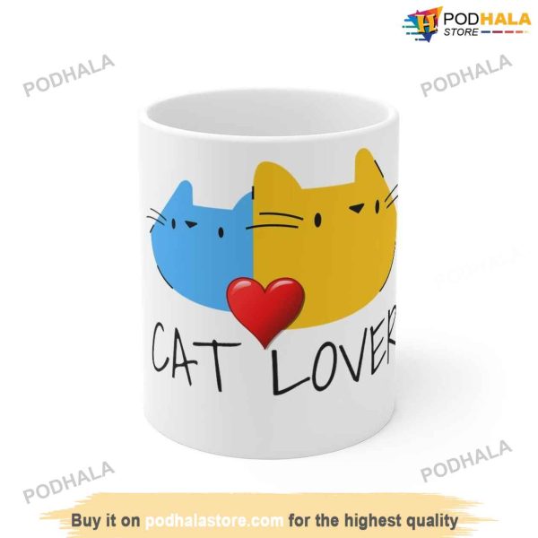 Cat Lover Valentine Coffee Mug, Unique Valentines Gifts