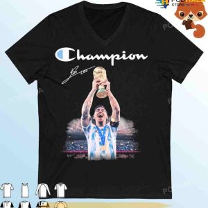 Champion Argentina World Cup 2022 Signature Lionel Messi Shirt