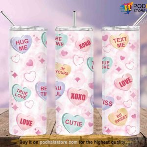 Conversation Hearts Valentines Day Tumbler, Best Valentines Day Gifts