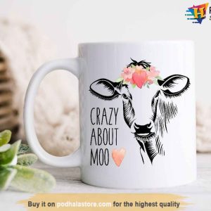 Cow Valentine Coffee Mug, Cow Gifts Crazy About Moo