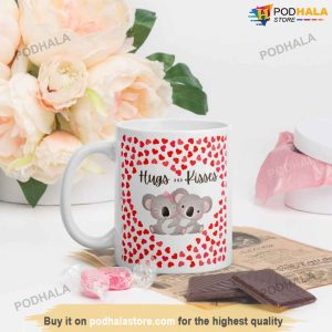 Cute Hugging Koala Bears Hugs And Kisses Valentine Coffee Mug