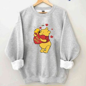 Cute Pooh Bee Mine Love Heart Disney Valentine Tshirt Winnie The Pooh Tee